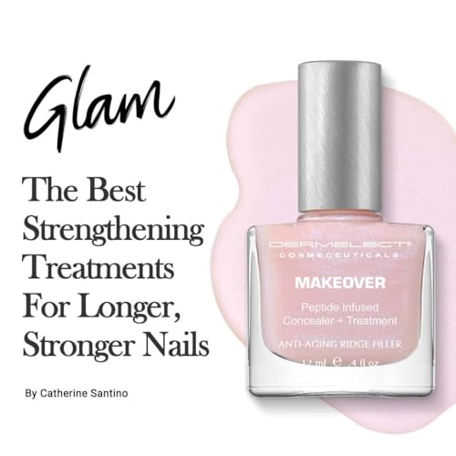 Dermelect Makeover Ridge Filler - Award-Winning Nail Treatment, Strengthens, Moisturizes, Conceals Imperfections, Keratin & Peptide Enriched, For Healthy, Smooth Nails