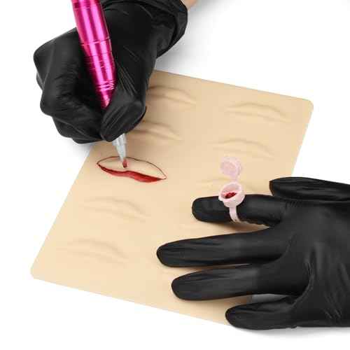 3pcs Tattoo Practice Lips Microblading Practice Skin 3D Fake Skin for Lips Permanent Makeup Silicone Tattoo Skin Cosmetic Makeup Lips Training (3pcs 10lips)