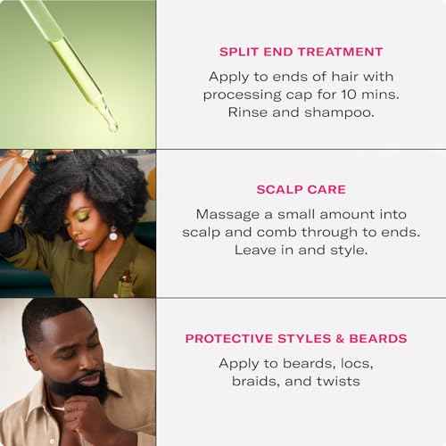 Mielle Organics Rosemary & Mint Hair Oil, Split Ends & Dry Scalp Treatment - Made with Biotin & Essential Oils for Strengthening, Soothing, Moisturizing & Encouraging Longer, Healthier Hair (2 Fl Oz)