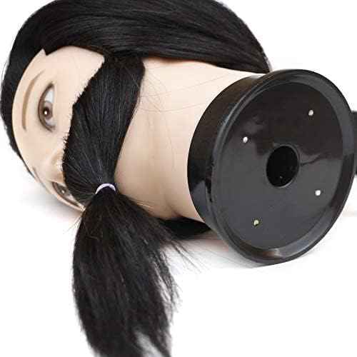 JMHAIR 12" Male Mannequin Head Human Hair styling Training Head Cosmetology Barber Mannequin Head (Brown With Beard)
