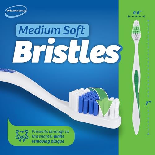 100 Pack Toothbrush Standard Classic Medium Soft Toothbrush Bulk Individually Wrapped