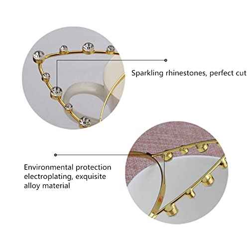 Jilukibo Rhinestone Cat Ears Headband Crystal Kitty Hair Band for Women, Lovely Alloy Cat Ears Hair Hoop for Halloween Cosplay Costume Party (Gold)
