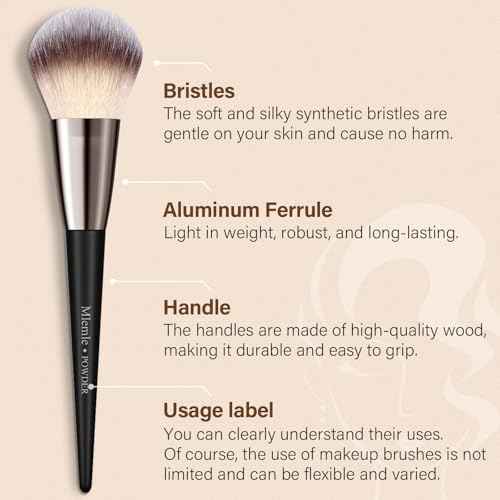 Makeup Brushes Set, Mlemle Professional 25 Pcs Makeup Kit, Include Powder Foundation Concealers Blush Eye shadows 21 Pcs Makeup Brushes and 2 Powder Puff, 2 Makeup Sponge(B02-CreamBlack)