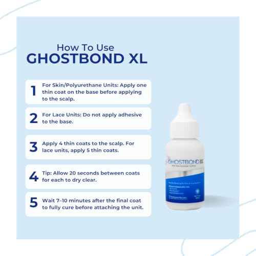 GHOSTBOND XL Hair Replacement Adhesive 1.3oz- Invisible Wig Bonding Glue: Water & Oil-Resistant, Non-Toxic, Light Hold for Secure and Natural-Looking Poly and Lace Hairpiece, Wigs & Toupee Systems