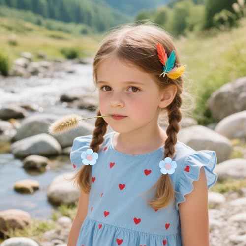 36 Pcs Toddler Hair Ties, Girls Hair Accessories Baby Hairs Bows Cute Flower Hairties Little Girls Hairbands for Thick Hairs, Baby Scrunchies for Infant Soft Pink, Yellow, Green, Purple, Blue