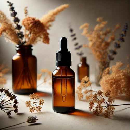 4 Pcs of 1ml, 2ml, 3ml, 5ml Dropper Bottle, Bottles with Dropper, amber glass dropper bottle, Clear Liquid Container for Essential Oils, Perfume (Amber)