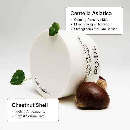 podl Vegan Balm to Foam Cleansing Cream | One Step Makeup Melting Cleansing Balm with Hydrating Foam | Gentle Formula for Sensitive Skin with No Irritation | No Residue & Non-Greasy | Korean Skincare