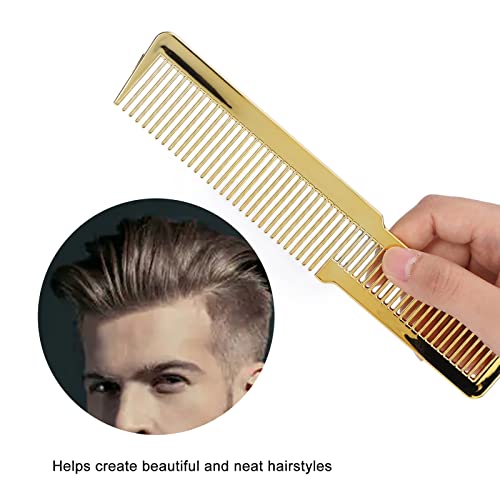 Comb Set, Fine and Wide Tooth Hair Cutting Comb for Hairdressing Salon,Professional Shaping & Wet Pick Barber Brush Tools, Anti-Static Hair Brush for Men Boys(gold)