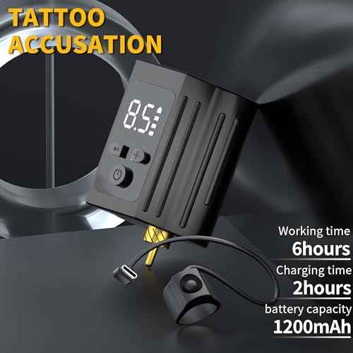 POSEIDON Wireless Rotary Tattoo Machine Kit with 20 Tattoo Cartridge Needles & Ink Set | Professional Portable Tattoo Pen Gun for Beginners | Complete Starter Supplies (TK201)