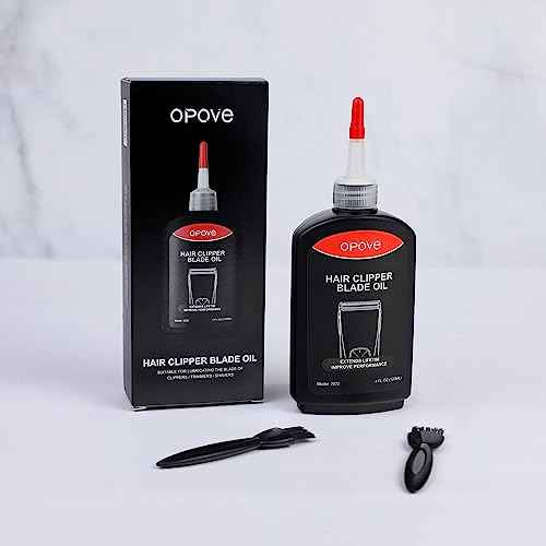 opove Premium Hair Clipper Blade Lubricating Oil for Clippers, Trimmers, Groomers, Rust Prevention, 4.05oz/120ml, 1 Pack with Clean Brushes