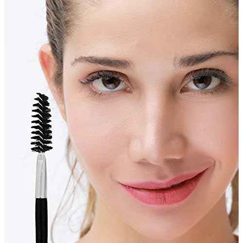 Eyebrow Scissors and Eyebrow Brush by AUMELO - Eyelash Extensions Shaping Curved Craft Stainless Steel Scissors for Your Beauty