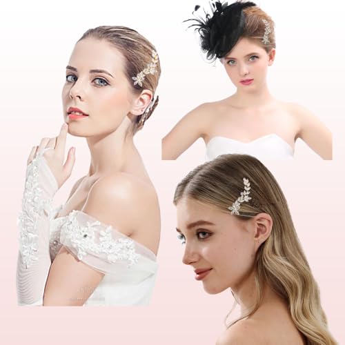 Crystal Hair Clips,Rhinestones Duckbill Hair Pins,Crystal Wedding Hair Barrette for Women Decorative Hair Accessories for Bridesmaids Party Prom Birthday (Golden)