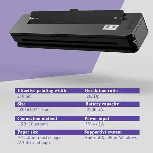 HAWINK Tattoo Stencil Printer Wireless Thermal Tattoo Printer with 20pcs Transfer Paper Transfer Cream 60g Compatible with Phone/Tablet/PC Tattoo Supplies for Tattoo Artists & Beginners T106ZKIT-US
