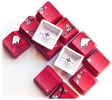 12 keycap Set,Mount Fuji,PBT Dye-subbed OEM Keycaps for Numeric Keypad,Keycaps for DIY Gaming Mechanical Keyboard,Japanese Style
