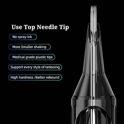 Xnet U-REX Tattoo Cartridge Needles #12 Standard 9RL Disposable Tattoo Needles 9 Round Liner Long Taper 1209RL 20Pcs Supply for Rotary Tattoo Pen Machine Gun