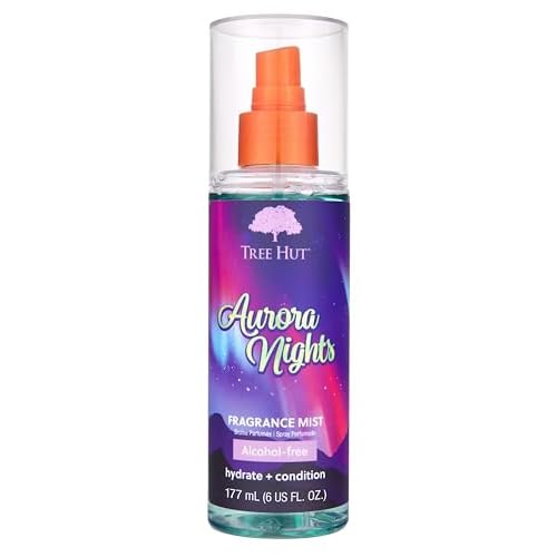 Tree Hut Aurora Nights Fragrance Mist, Hydrating, Alcohol-Free Formula, Cozy Scent with Warm Pistachio and Toasted Marshmallow Notes, 6 fl oz