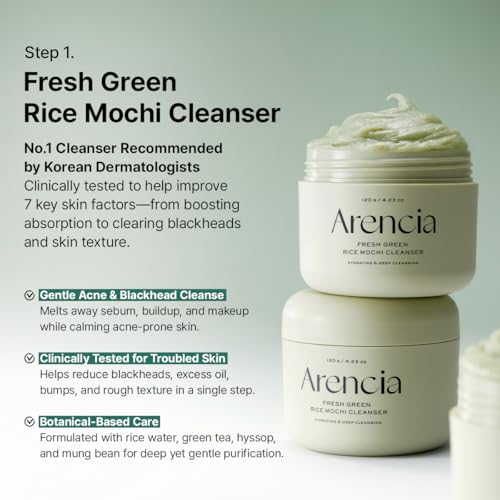 Arencia Glass Skin Renewal Set, 5-Step Korean Skincare Routine Bundle for Spotless Skin, Dark Spot Treatment, Hydrating