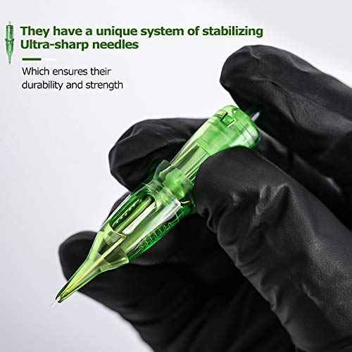 Ambition TREX Cartridges #12 Standard 3RL Disposable Tattoo Needles 3 Round Liner Long Taper 1203RL 20Pcs for Rotary Tattoo Machine Supply