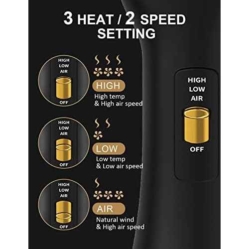 Hot Air Hair Blow Dryer Brush - 3 in 1 Negative Ionic Hairdryer Blowout Brush for Drying Straightening Volumizing - 60mm Oval Barrel fit All Hair Types - Salon Style, Smooth, Frizz-Free Results