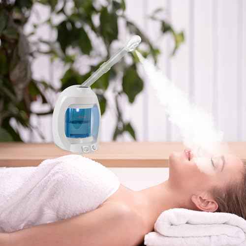 Facial Steamer, Face Steamer for Esthetician and Nano Ionic Portable Ozone Hair Steamer, Professional Facial Steamer for Home Facial Spa(White)