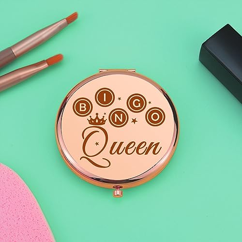Bingo Player Gift for Women Travel Makeup Mirror Bingo Lover Gifts Bingos Gifts for Girls Bingos Game Gift Casino Lover Presents Gambler Bingoing Themed Folding Makeup Mirror Birthday Graduation