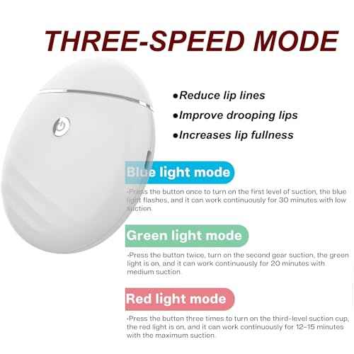 Electric Lip Vacuum Plumper, Bigger Lip Suction Plumper Tool, Lip Plumping Device, Lip Enhancer, Lip Augmentation Beauty Device, One Button to Switch Between 3 Gears (White)