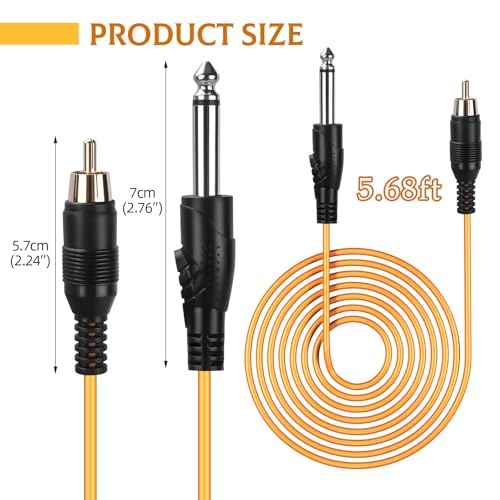 ATOMUS Tattoo RCA Connector Clip Cords Silicone Wire Cord for Motor Machine Power Supply Orange