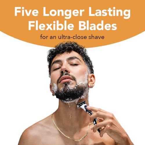BIC Flex 5 Refillable Refill Razor Cartridges for Men, Long-Lasting 5-Blade Razors for a Smooth and Comfortable Shave, 8 Refill Cartridges