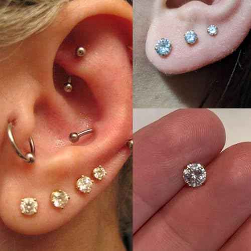 QWALIT Ear Piercing Gun Kit - Gold Self Piercing Earrings Kit With Studs