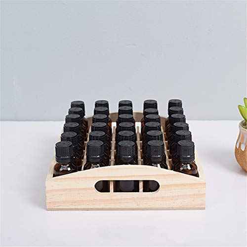VolksRose 30-Slot Wooden Storage Box - Fits 5-15 ml Bottles, Travel & Presentation Storage, Nail Polish & Perfume Collection