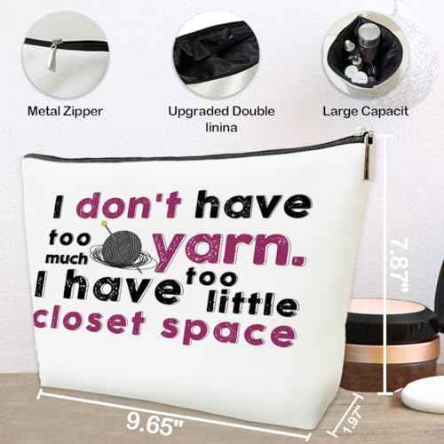 JioJio Chan Knitting Accessory for Women Makeup Bag, Crocheting Stuff Accessory and Gadget, Knitting Supply Yarn Project Bag