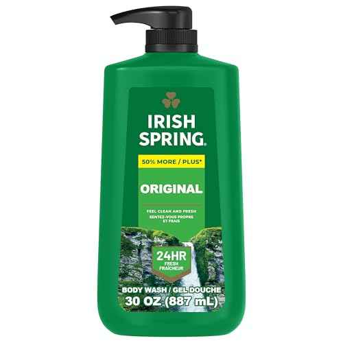 Irish Spring Original Moisturizing Body Wash for Men, 24-Hour Fresh, Face and Body Wash, Biodegradable Ingredients, Paraben Free, Cool Fresh Scent, 30 fl oz Pump Bottle