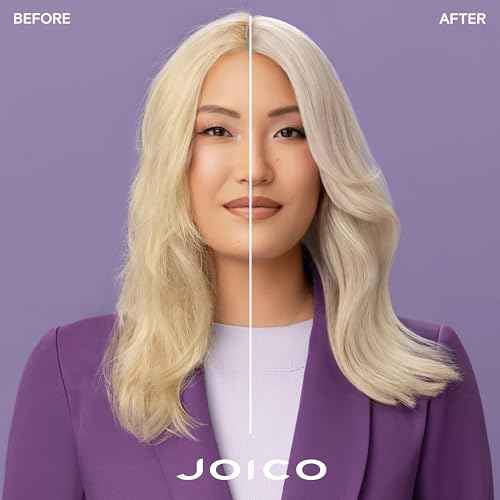 Joico Color Balance Purple Conditioner | For Cool Blonde, Gray Hair | Eliminate Brassy Yellow Tones | Boost Color Vibrancy & Shine | UV Protection | With Rosehip Oil & Green Tea Extract | 8.5 Fl Oz