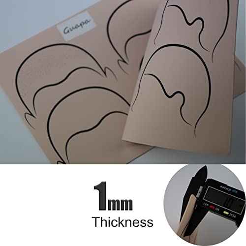 5pcs 2 Sided Pre-draw Scalp Micropigmentation Practice Skins Hairline Tattooing Fake Silicone Practice Pad Smp Tattoo Fake Skin for SMP Training (5pcs)