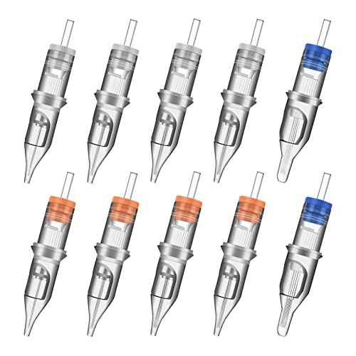100pcs Mixed Tattoo Cartridge Needles, ATOMUS Assorted Disposable Tattoo Needle 3RL 5RL 7RL 9RL 3RS 5RS 7RS 9RS 5M1 7M1 for Tattoo Machine