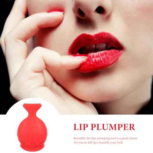 Silicone Fish Lip Filler (red) Tools Reusable Lip Enhancer Lip Silicone Plumper Lip Plumping Device Lip Suction Plumper Womens Lip Plumper Lip Silicone Plumping Device