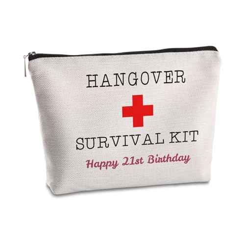 21st Birthday Gifts for Her 21st Birthday Hangover Kit Makeup Bag Decorations for Women Friends Bestie Sister Christmas