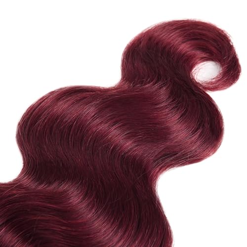 #99J Burgundy Bundles Human Hair Body Wave Bundles 32 32 32 Inch Wine Red Body Wave Bundle Human Hair Extensions Double Weft Unprocessed Brazilian Virgin Hair 3 Bundle 50 Grams Per Bundle