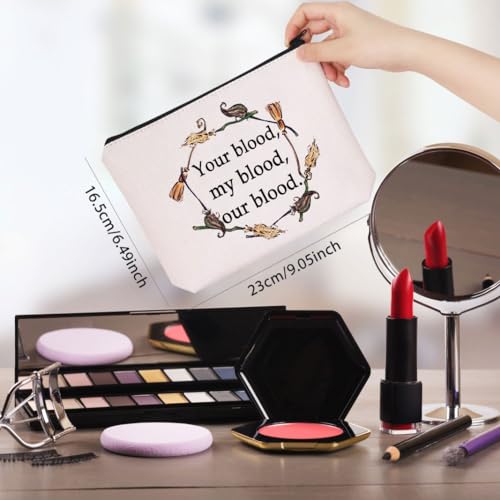 WCGXKO Magic Movie Quote Gift Halloween Witches Gift Witchy Movie Fan Zipper Pouch Makeup Bag (Your Blood)