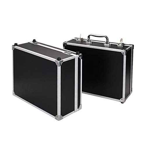 Tattoo Kit Box Case,Tattoo Case Organizer 12.6" x 9.5" x 5.1" W/Lock Machine Carrying Box,Aluminum Alloy with Sponge for Machine