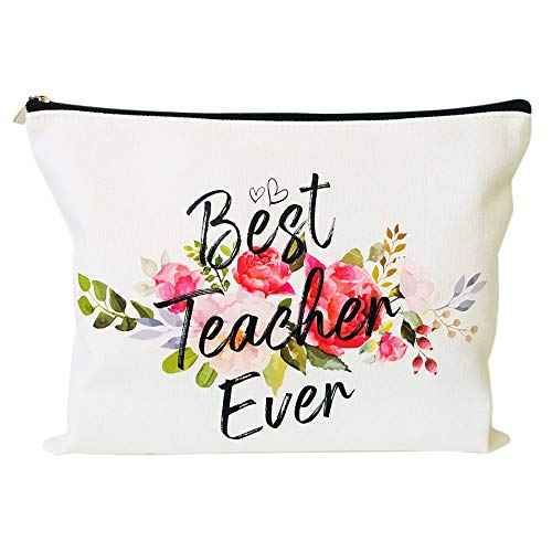 Charmoly Teacher Appreciation Gifts Teacher Gifts Best Teacher Ever Teacher Gifts for Women Teacher Makeup Bag Pouch
