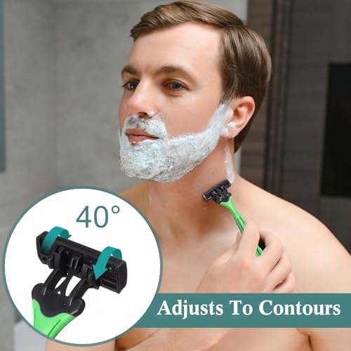 32 Pcs Men's Disposable Razors Bulk 3 Blade Shaving Razors for Sensitive Skin Comfortable Head Shave Christmas Gifts
