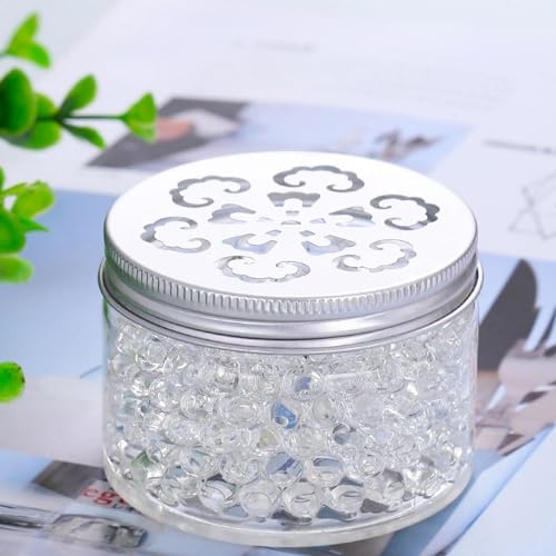 12 pcs 3 Styles Air Freshener Solid Perfume Aroma Diffuser Empty Storage Containers with Hollow Lids 80ml 2.7 OZ Screw Lid Round Jars Sample for Aromatherapy (12)