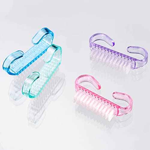 4 Pieces Handle Nail Brush Nail Hand Scrubbing Cleaning Brush (Small, Multicolor)