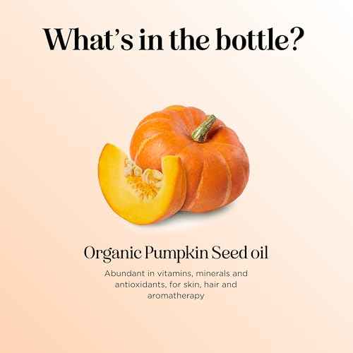 Pumpkin Seed Oil Organic Certified - 100% Pure Organic Pumpkin Seed Oil for Hair and Anti Aging Face Oil - USDA Organic Hair Oil for Dry Hair and Volume - Virgin Cold Pressed & Unrefined (4oz)