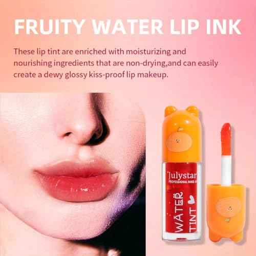 3 Colors Water Based Lip Stain Set£¬Dyeing Lip Liquid Lip Glaze£¬Multi-use Korean Moisturizing Velvet Mini Lip Glaze£¬Vivid Color Lip Stain with Weightless Long lasting Non-Stick Cup Waterproof