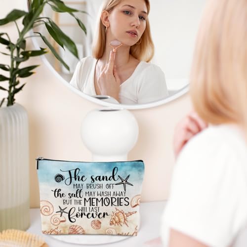 Funny Beach Gifts for Women Cosmetic Bag Travel Ocean Beach Vacation Essentials for Girls, Bestie, Mom, Summer Beaches Lover Makeup Bag Girls Trip Gifts Favors Stuff Birthday Christmas Graduation