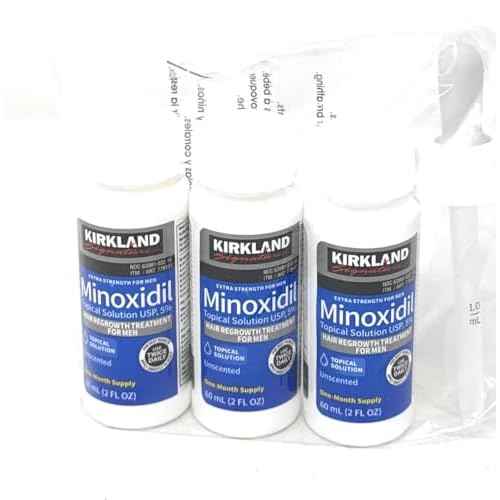 Minoxidil-5% Extra Strength Hair Regrowth for Men, 3 Count, 2 Ounce Bottles