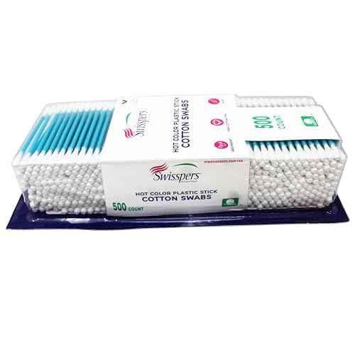Swisspers Hot Colored Swab-500 ct (Color May Vary)