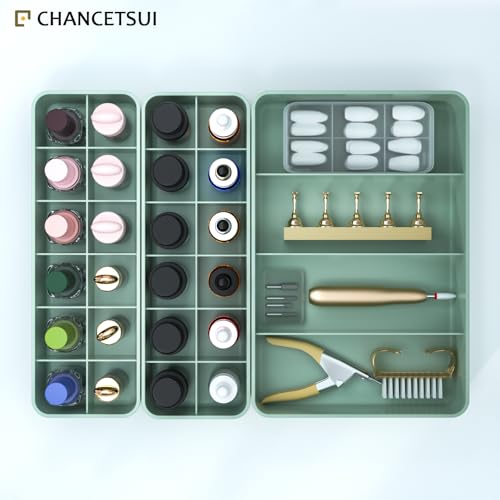 Stackable Drawer Organizer, 3 PCS Versatile Bathroom and Vanity Drawer Organizers Trays Makeup Organization and Storage Set for Lipstick, Lip Gloss, Nail Polish, Cosmetics, Skincare, Jewelry, Green